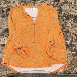 MICHAEL Michael Kors Orange Chain Pattern Blouse